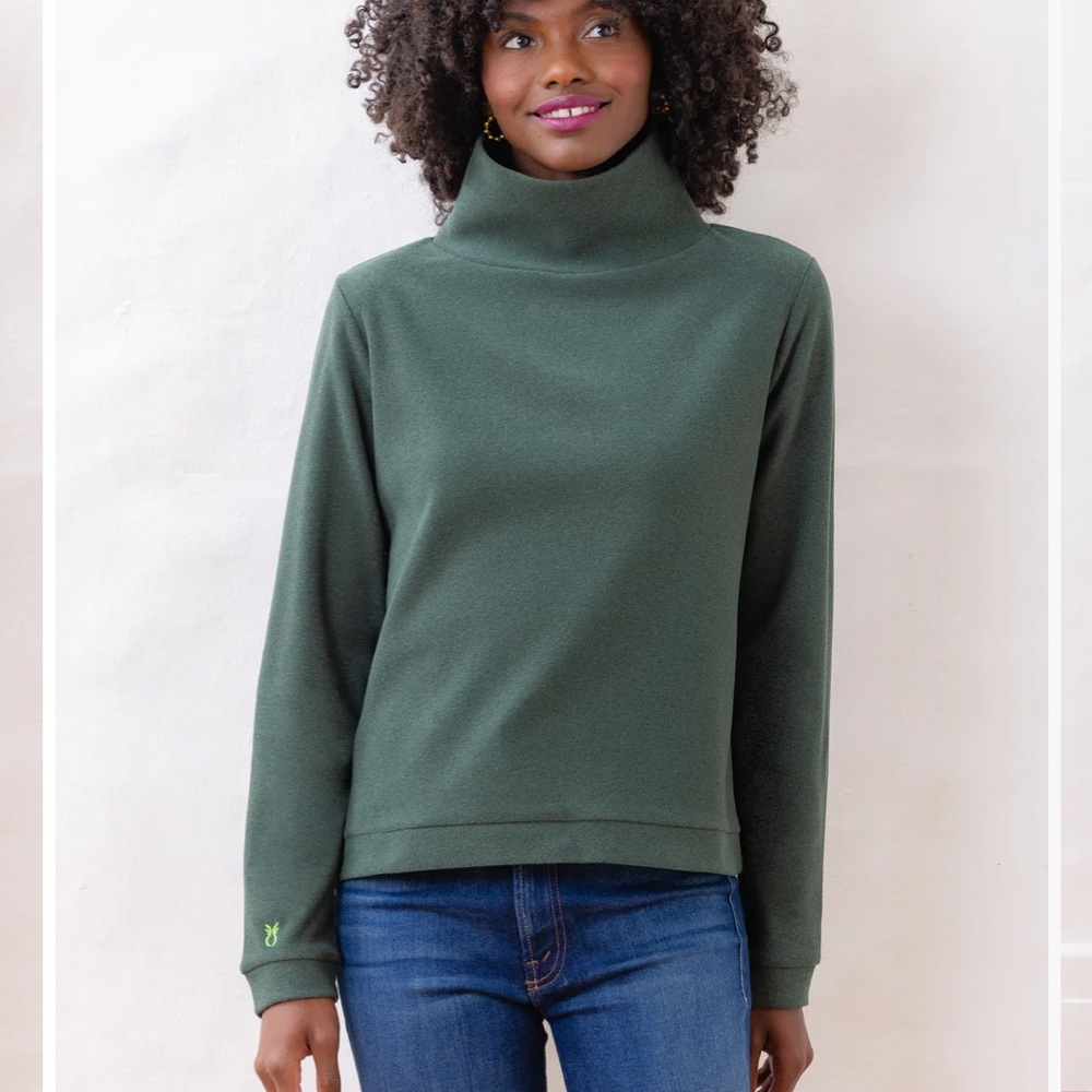 DUDLEY STEVENS l NWOT Park Slope Turtleneck in Hunter Green